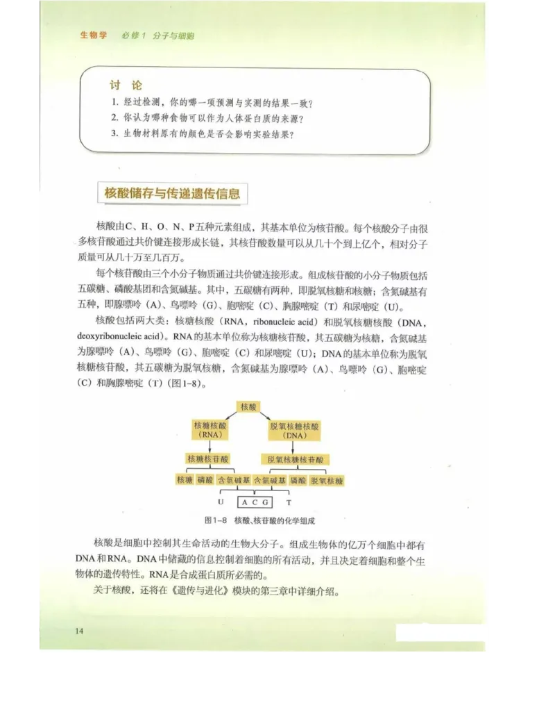 新浙科版高中生物必修1《分子与细胞》_高中电子课本_最新版高中全科高清电子课本_6高中生物课本_2019新人教版