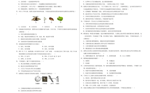 生物（无锡卷）（考试版A3）_初中全科电子版试卷练习试题_生物_2024中考模拟题生物(1)_一模_生物（无锡卷）-2024年中考第一次模拟考试
