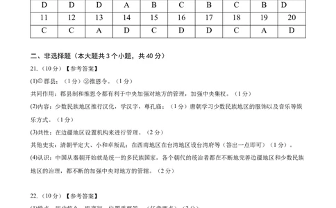 历史（北京卷）（参考答案及评分标准）_初中全科电子版试卷练习试题_历史_2024中考模拟题历史(1)_二模_历史（北京卷）-+：2024年中考第二次模拟考试