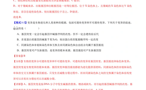 专题六生物的变异与进化（解析版）_2025年新高考资料_二轮复习_01高考语文等多个文件_举一反三2025年高考生物二轮重点专题讲义（新高考通用）