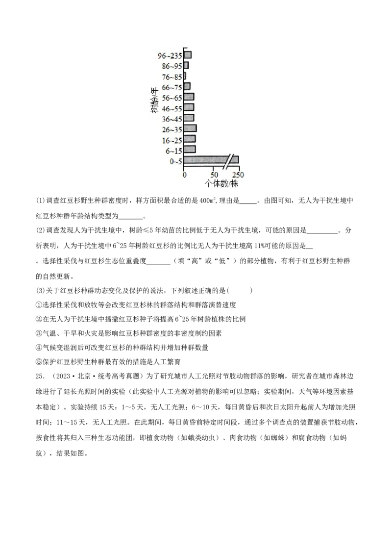 专题综合练10种群、群落和生态系统(原卷版)_新高考复习资料_2024年新高考复习资料_一轮复习资料_完备战2024年高考生物一轮复习考点帮（新高考）_选择性必修2