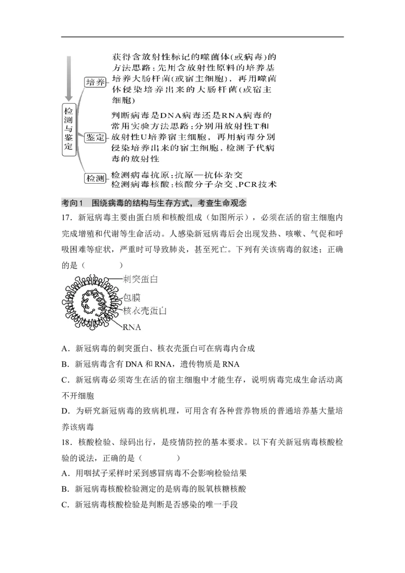 专题一细胞的分子组成、结构和物质运输（原卷版）_新高考复习资料_2023年新高考复习资料_二轮复习_过二轮备战2023年高考生物二轮专题剖析与综合训练（新教材）
