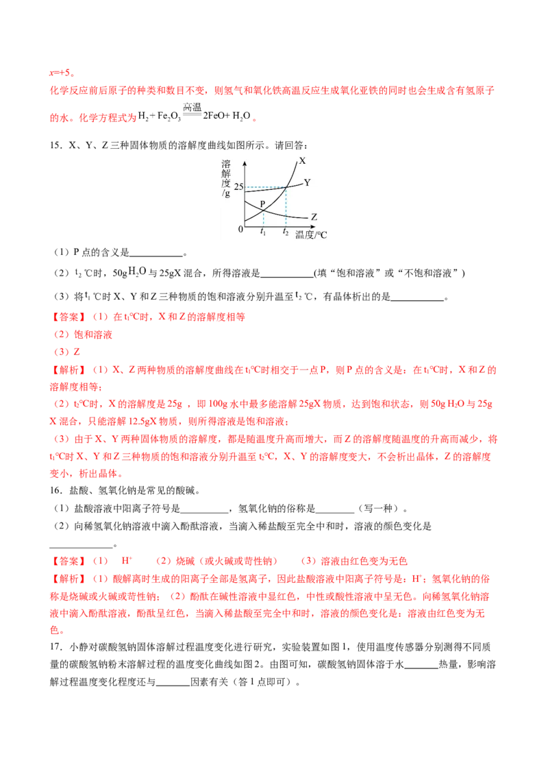 化学（吉林卷）（全解全析）_初中全科电子版试卷练习试题_化学_2024中考模拟题化学(1)_二模_化学（吉林卷）-：2024年中考第二次模拟考试
