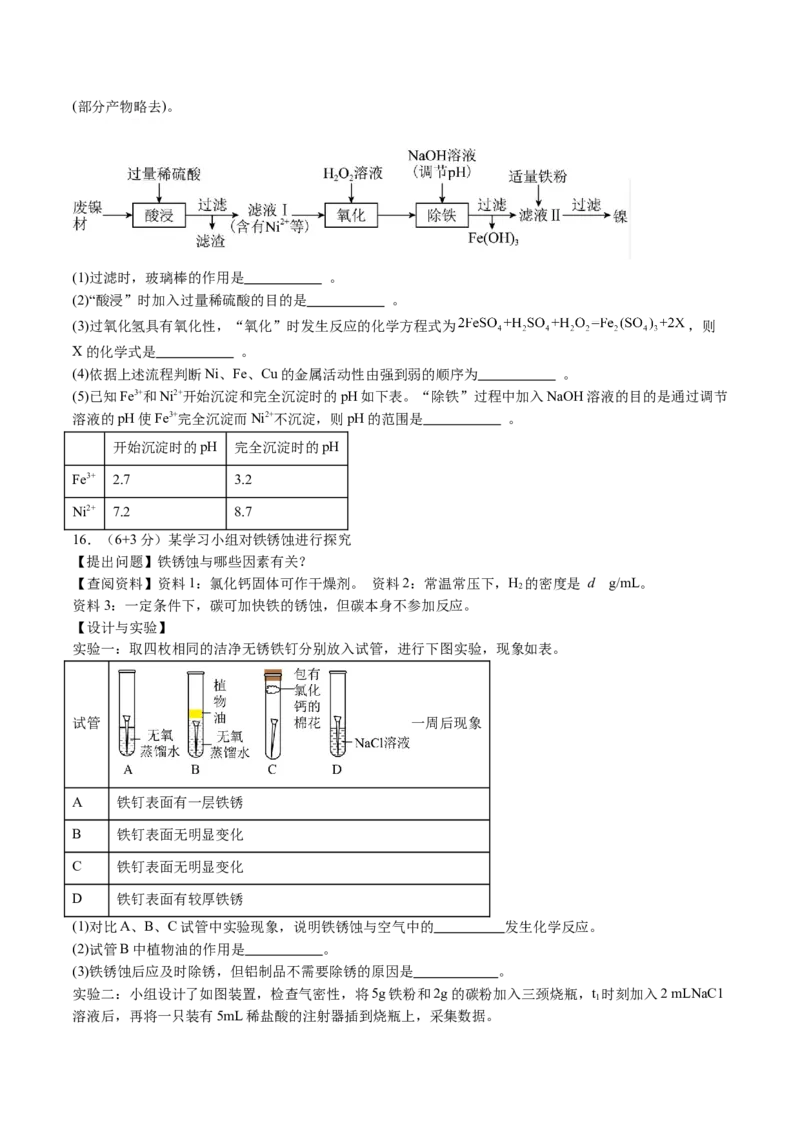 化学（安徽卷）（考试版）_初中全科电子版试卷练习试题_化学_2024中考模拟题化学(1)_三模（36套）_化学（安徽卷）