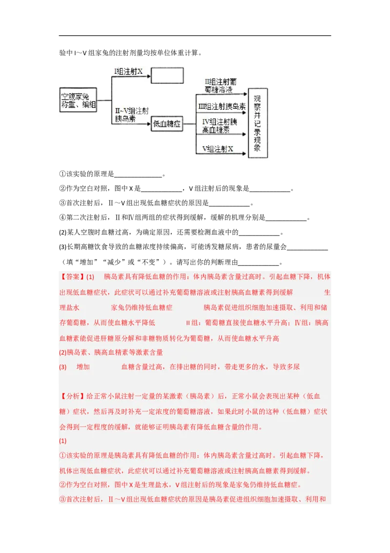 专题六个体生命活动的调节（解析版）_新高考复习资料_2023年新高考复习资料_二轮复习_过二轮备战2023年高考生物二轮专题剖析与综合训练（新教材）