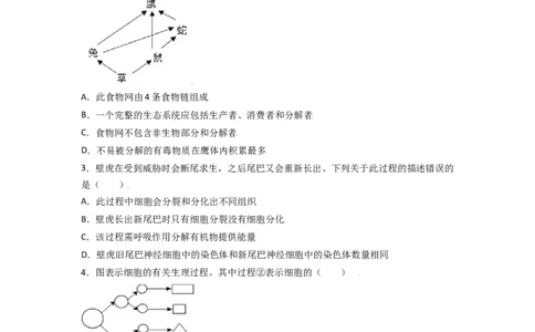 期中测试卷02-（人教版）（原卷版）_初中全科电子版试卷练习试题_生物_生物人教版7上练习&mdash;24新版已更新_人教生物7年级上期中试卷07份