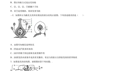 必考点18开花和结果-（人教版）（原卷版）_初中全科电子版试卷练习试题_生物_生物人教版7上练习&mdash;24新版已更新_人教生物7年级上专项练习28份