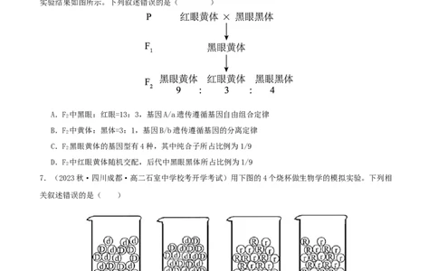 专题综合练04遗传规律及其应用(原卷版)_新高考复习资料_2024年新高考复习资料_一轮复习资料_完备战2024年高考生物一轮复习考点帮（新高考）_必修2