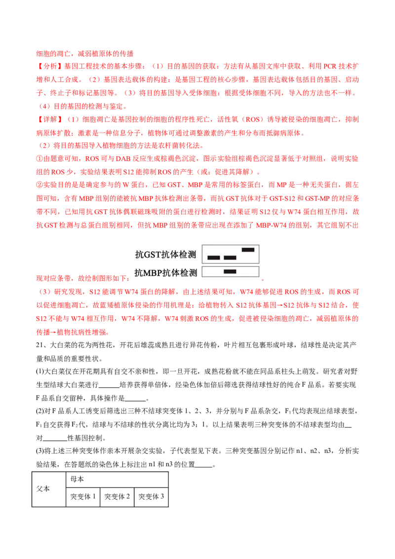 信息必刷卷01（北京专用）（解析版）_2025年新高考资料_2025考前信息卷_2025年高考生物考前信息必刷卷（北京专用）34427555