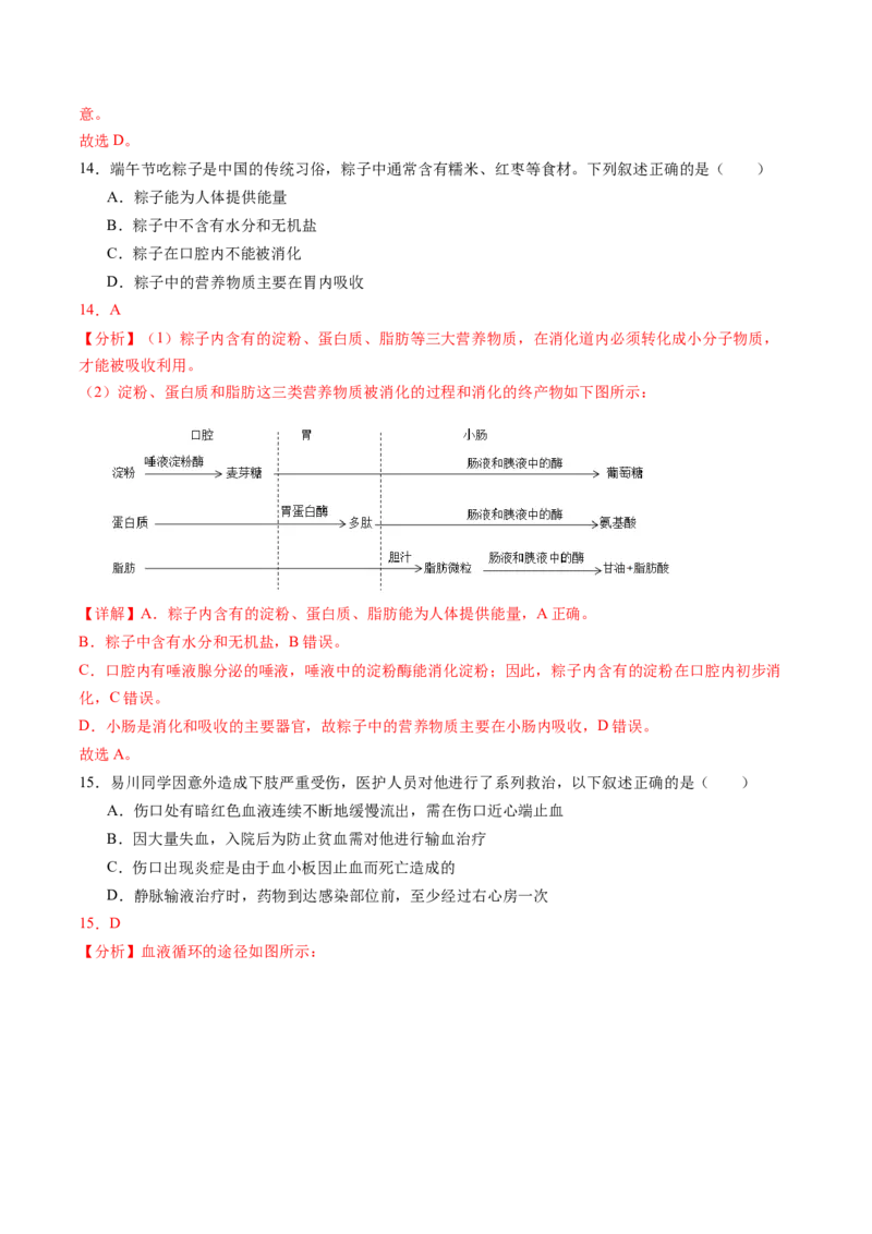 生物（新疆卷）（全解全析）_初中全科电子版试卷练习试题_生物_2024中考模拟题生物(1)_二模_生物（新疆卷）-：2024年中考第二次模拟考试