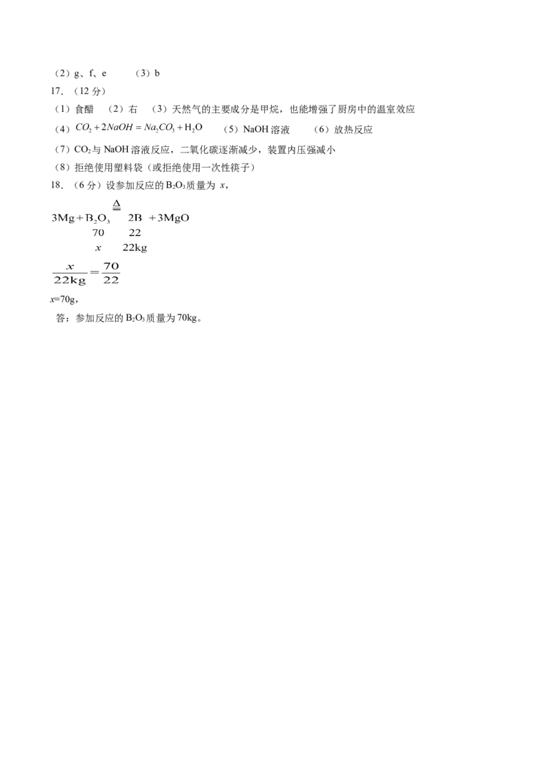 化学（福建卷）（参考答案及评分标准）_初中全科电子版试卷练习试题_化学_2024中考模拟题化学(1)_三模（36套）_化学（福建卷）
