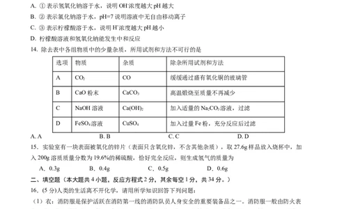 化学（南京卷）（考试版A4）_初中全科电子版试卷练习试题_化学_2024中考模拟题化学(1)_三模（36套）_化学（南京卷）