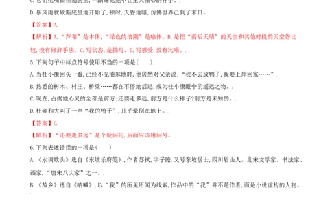 第17课孤独之旅（解析版）_初中全科电子版试卷练习试题_语文_9上初中部编版语文练习、试卷_部编语文九年级上课时练习（050份）_第1套-课时练习