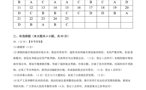 历史（全国通用卷）（参考答案及评分标准）_初中全科电子版试卷练习试题_历史_2024中考模拟题历史(1)_二模_历史（全国通用卷）-+：2024年中考第二次模拟考试
