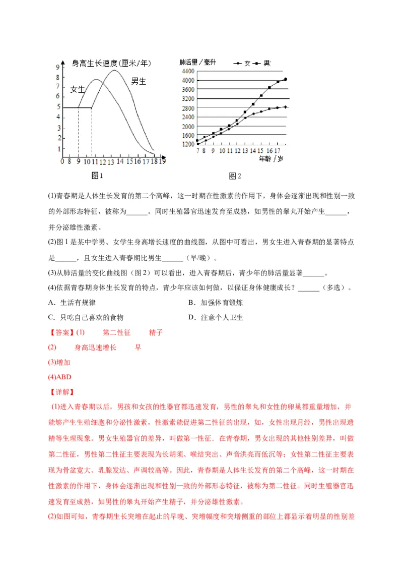 第一单元人的由来（选拔卷）-单元测试（人教版）（解析版）_初中全科电子版试卷练习试题_生物_生物人教版7下练习_人教生物7年级下单元试卷33份
