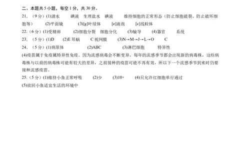 生物（重庆卷）（参考答案及评分标准）_初中全科电子版试卷练习试题_生物_2024中考模拟题生物(1)_三模（37套）_生物（重庆卷）