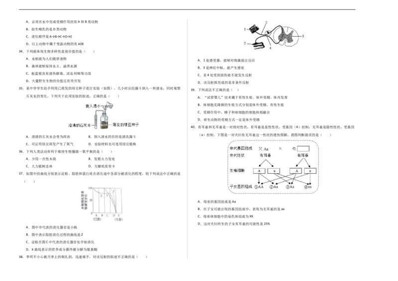 生物（南京卷）（考试版A3）_初中全科电子版试卷练习试题_生物_2024中考模拟题生物(1)_三模（37套）_生物（南京卷）