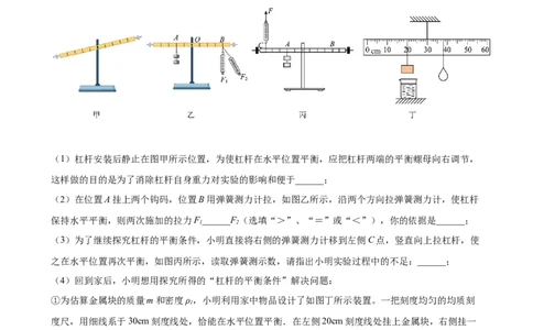 实验题05简单机械实验（含答案详解）_初中全科电子版试卷练习试题_物理_8年级下册物理试题_人教版物理八年级下专项练习（029份）