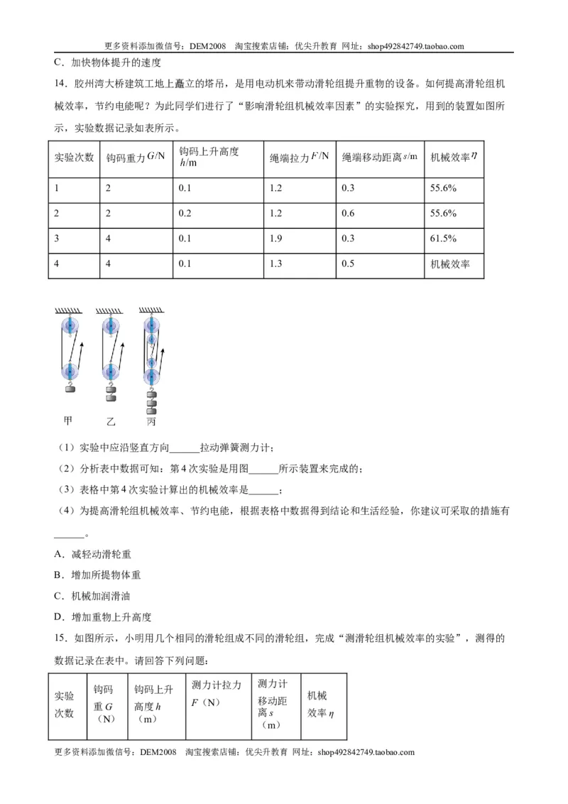 实验题05简单机械实验（含答案详解）_初中全科电子版试卷练习试题_物理_8年级下册物理试题_人教版物理八年级下专项练习（029份）