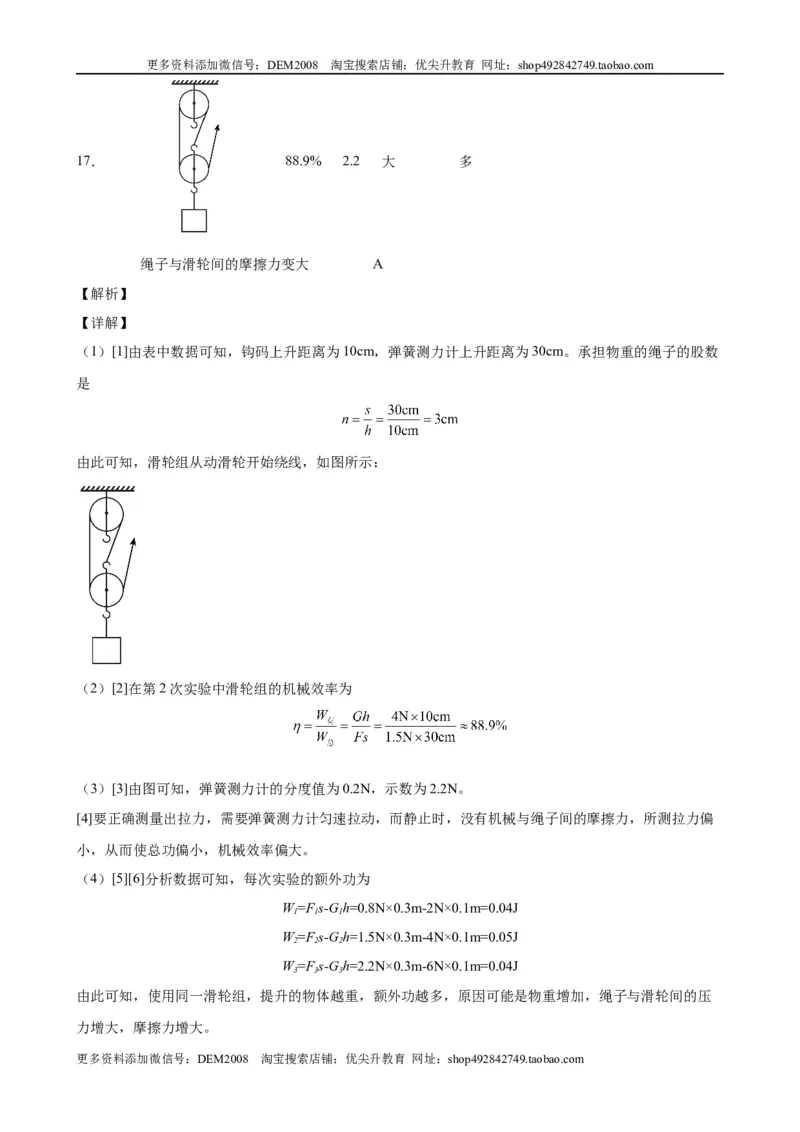 实验题05简单机械实验（含答案详解）_初中全科电子版试卷练习试题_物理_8年级下册物理试题_人教版物理八年级下专项练习（029份）