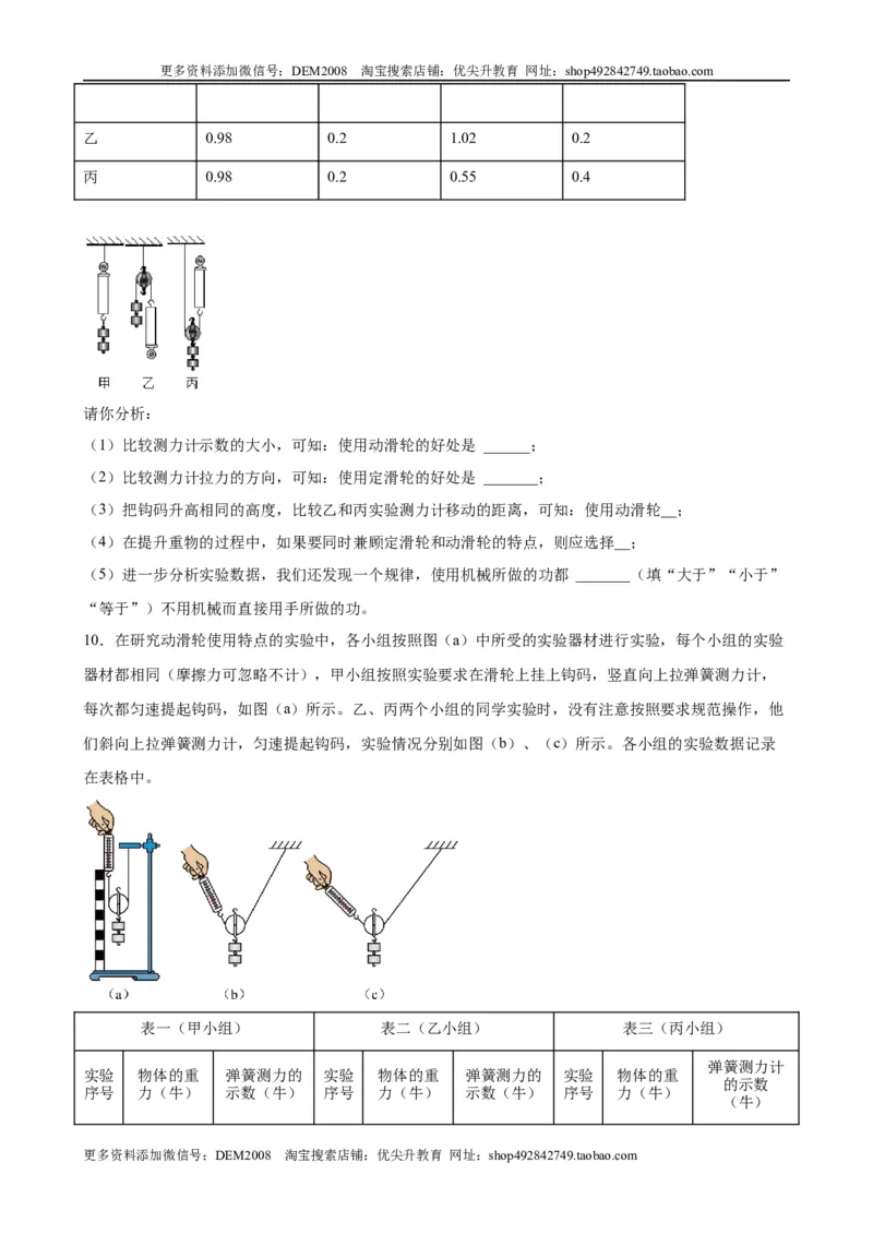 实验题05简单机械实验（含答案详解）_初中全科电子版试卷练习试题_物理_8年级下册物理试题_人教版物理八年级下专项练习（029份）