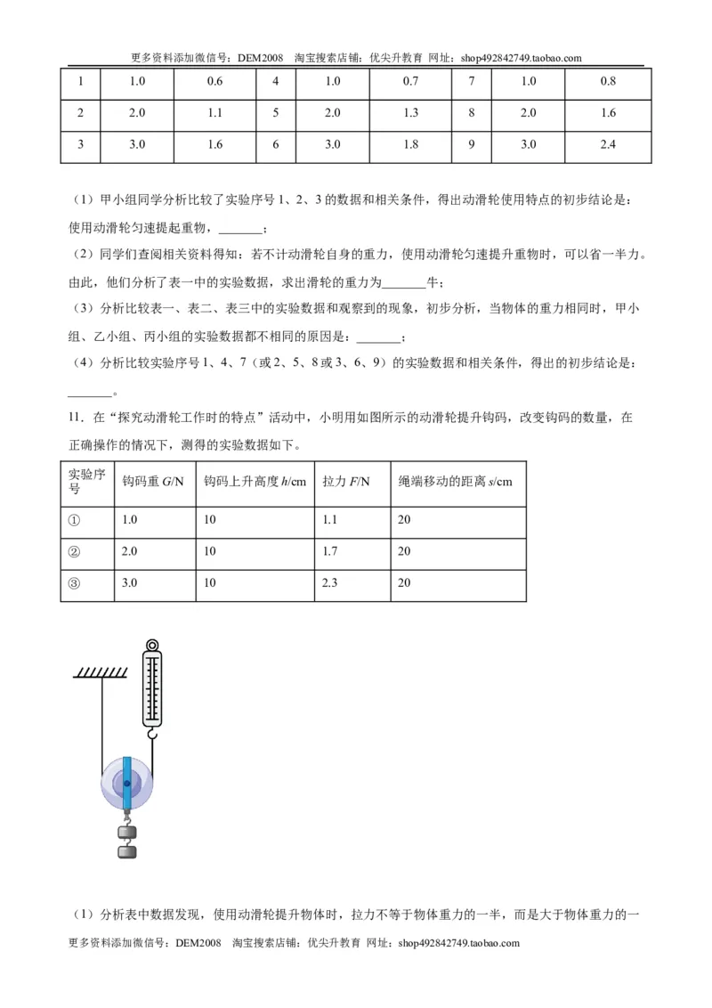 实验题05简单机械实验（含答案详解）_初中全科电子版试卷练习试题_物理_8年级下册物理试题_人教版物理八年级下专项练习（029份）