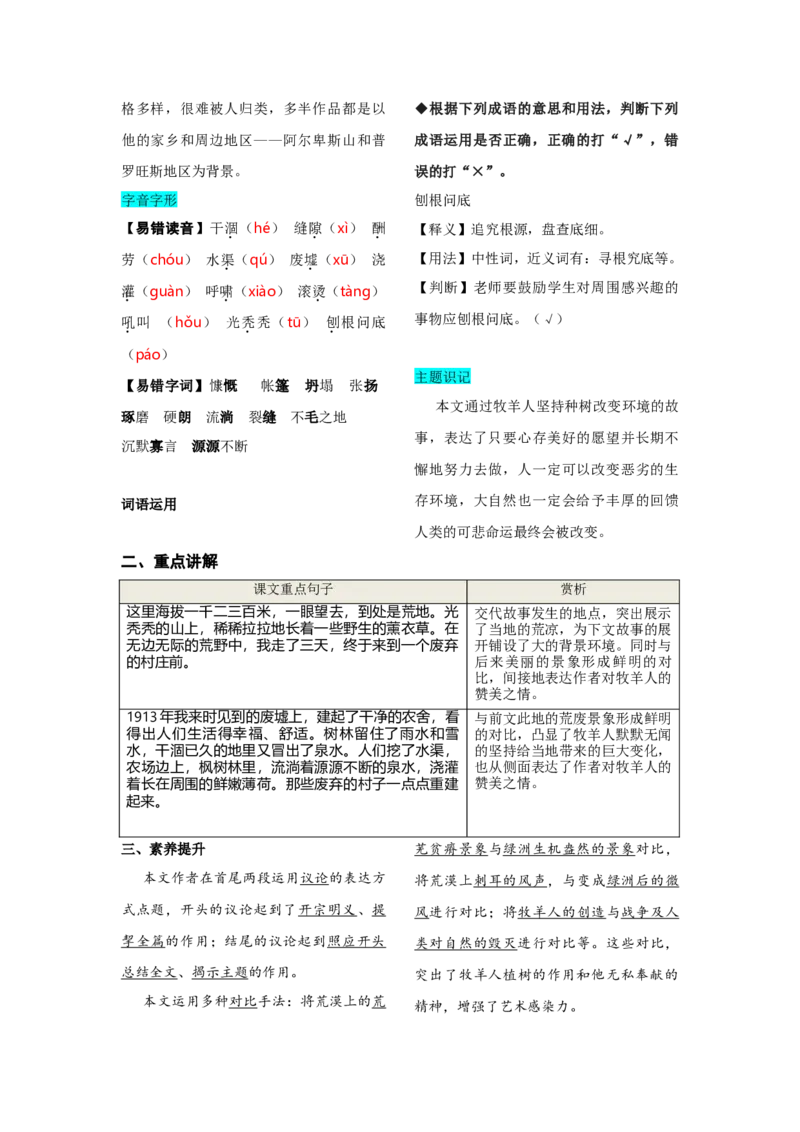 第四单元知识总结手册_初中全科电子版试卷练习试题_语文_7上初中部编版语文练习、试卷_部编语文七年级上知识总结（006份）