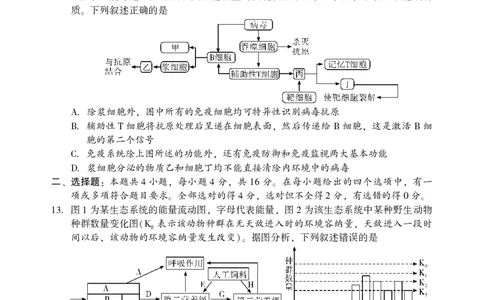 2026年邵阳市高三第二次联考试题生物_2024-2026高三（6-6月题库）_2026年03月高三试卷_260321湖南省2026年邵阳市高三第二次联考（全科）_2026年邵阳市高三第二次联考试题生物