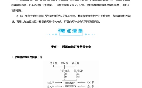 原创（新高考）2021届高考二轮精品专题十一种群及其动态群落及其演替学生版_新高考复习资料_2021年新高考资料_2021届（新高考）生物二轮精品专题
