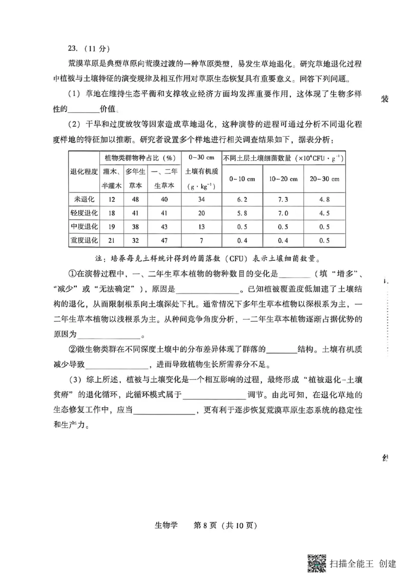 2026年沈阳二模生物试题_2024-2026高三（6-6月题库）_2026年04月高三试卷_260411辽宁省沈阳市2026年高三下学期教学质量监测（二）（全科）
