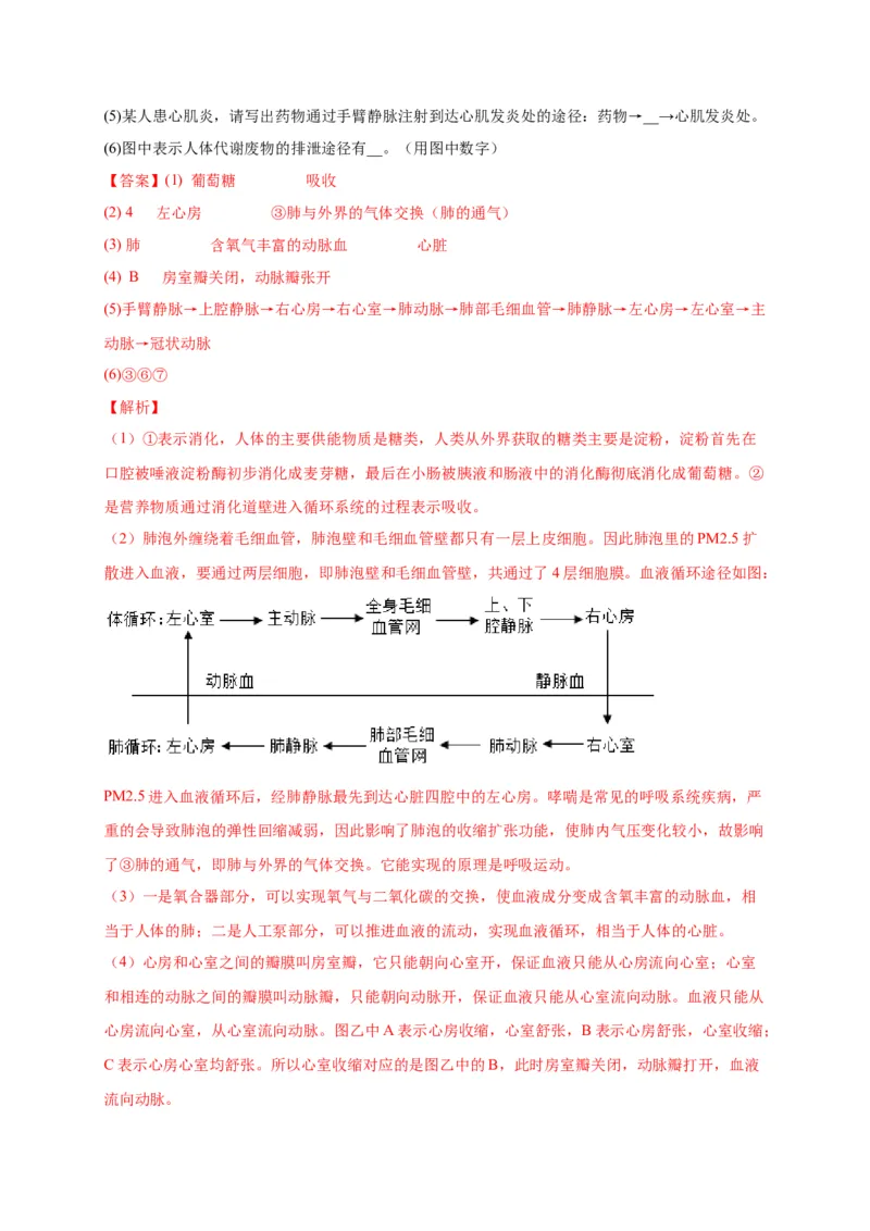 第四单元人体内物质的运输（选拔卷）-单元测试（人教版）（解析版）_初中全科电子版试卷练习试题_生物_生物人教版7下练习_人教生物7年级下单元试卷33份