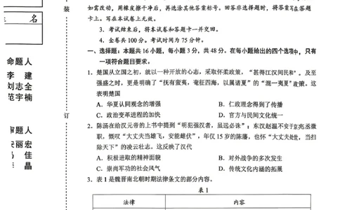 2026年哈尔滨市高考第一次模拟考试历史试题2026年哈尔滨市高考第一次模拟考试历史试题_2024-2026高三（6-6月题库）_2026年04月高三试卷