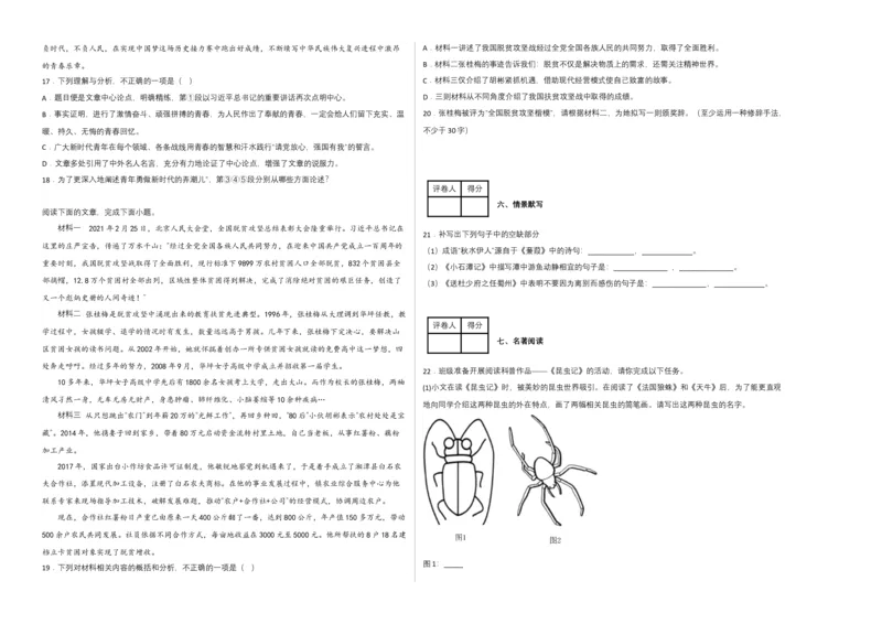 语文01卷（江西专用）-（考试版）A3_初中全科电子版试卷练习试题_语文_8下初中人教部编版语文练习、试卷_部编语文八年级下期末试卷（045份）_地区版-29份
