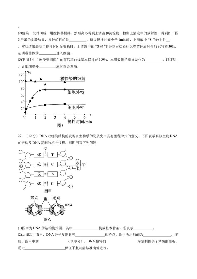 单元检测卷06遗传的物质基础（原卷版）_2025年新高考资料_一轮复习_2025年高考生物一轮复习考点通关卷（新高考通用）