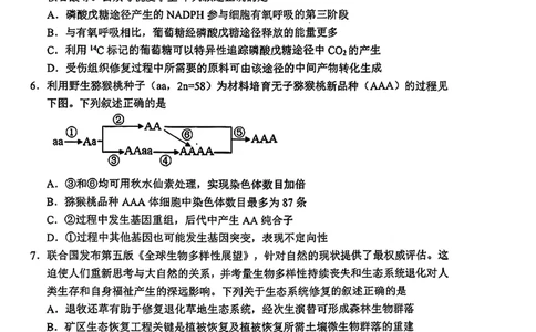 2026届吉林省延边州高三3月教学质量检测生物（含答案）_2024-2026高三（6-6月题库）_2026年03月高三试卷_2603152026届吉林省延边州高三3月教学质量检测（全科）