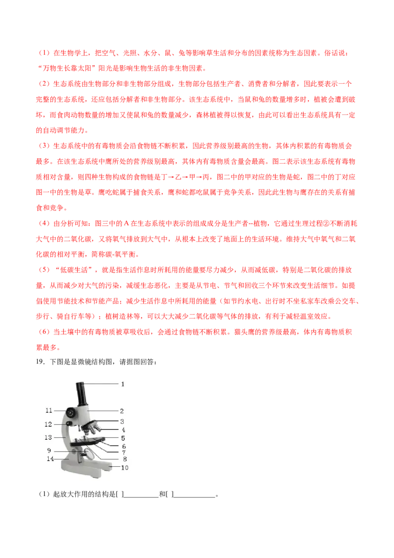 题型03（识图题）-（人教版）（解析版）_初中全科电子版试卷练习试题_生物_生物人教版7上练习&mdash;24新版已更新_人教生物7年级上专项练习28份