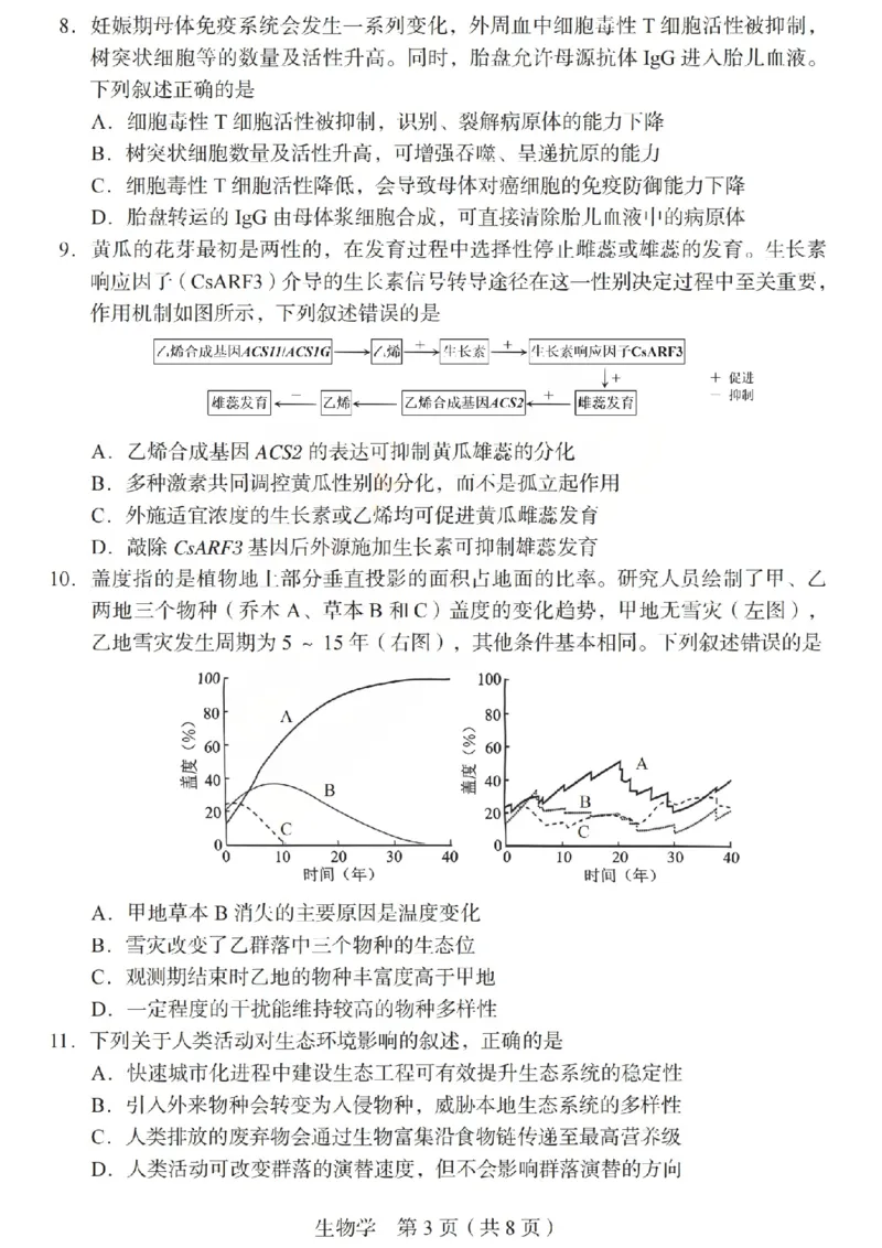 2026年山西省普通高中学业水平选择性考试调研试题生物_2024-2026高三（6-6月题库）_2026年04月高三试卷_2604142026年山西省普通高中学业水平选择性考试调研试题（全科）
