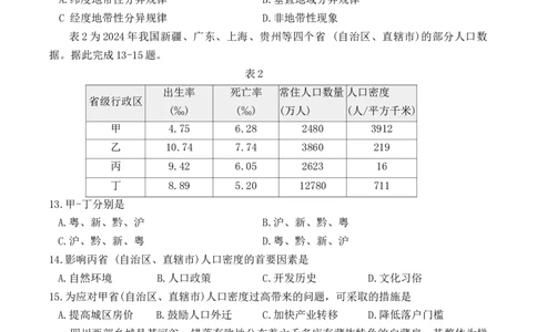 2026届江苏南通市通州区高三下学期模拟预测地理试题（含答案）_2024-2026高三（6-6月题库）_2026年03月高三试卷_2603172026届江苏南通通州区高三下学期二模