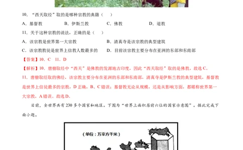 第四章居民与聚落（B卷提升能力）-七年级地理上册同步单元AB卷（人教版）（解析版）_初中全科电子版试卷练习试题_地理_人教地理7上试题试卷_人教地理7年级上单元测试34份