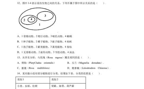 第六单元（第一章）根据生物的特征进行分类（选拔卷）-（人教版）（原卷版）_初中全科电子版试卷练习试题_生物_生物8上练习_人教生物8年级上单元试卷48份