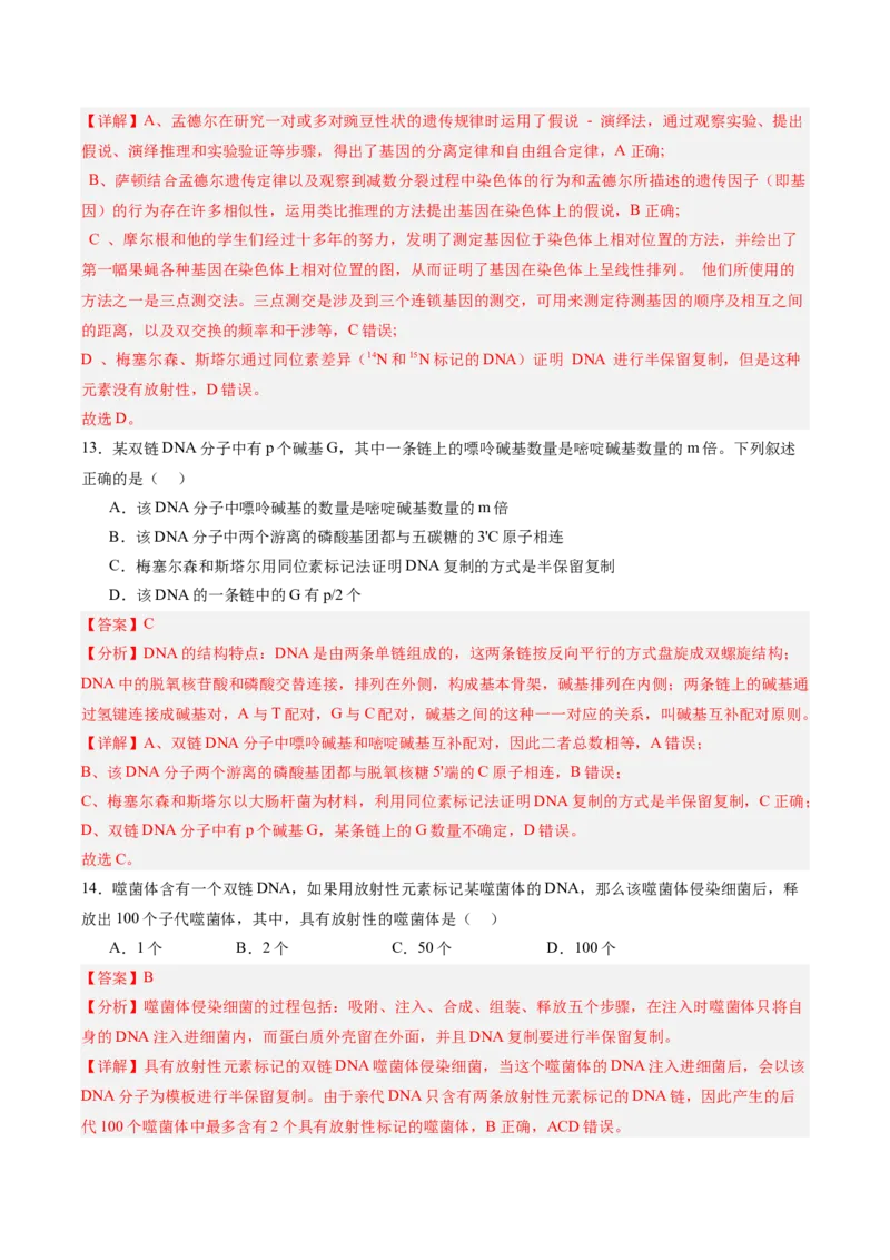 单元检测卷06遗传的物质基础（解析版）_2025年新高考资料_一轮复习_2025年高考生物一轮复习考点通关卷（新高考通用）