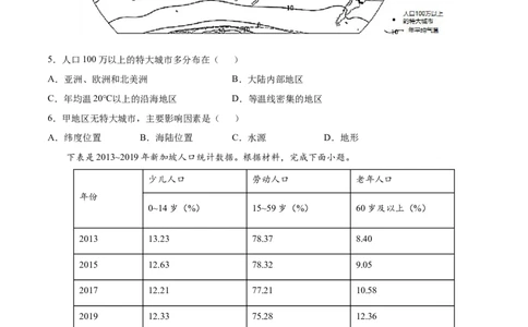 第四章居民与聚落（A卷夯实基础）-七年级地理上册同步单元AB卷（人教版）（原卷版）_初中全科电子版试卷练习试题_地理_人教地理7上试题试卷_人教地理7年级上单元测试34份