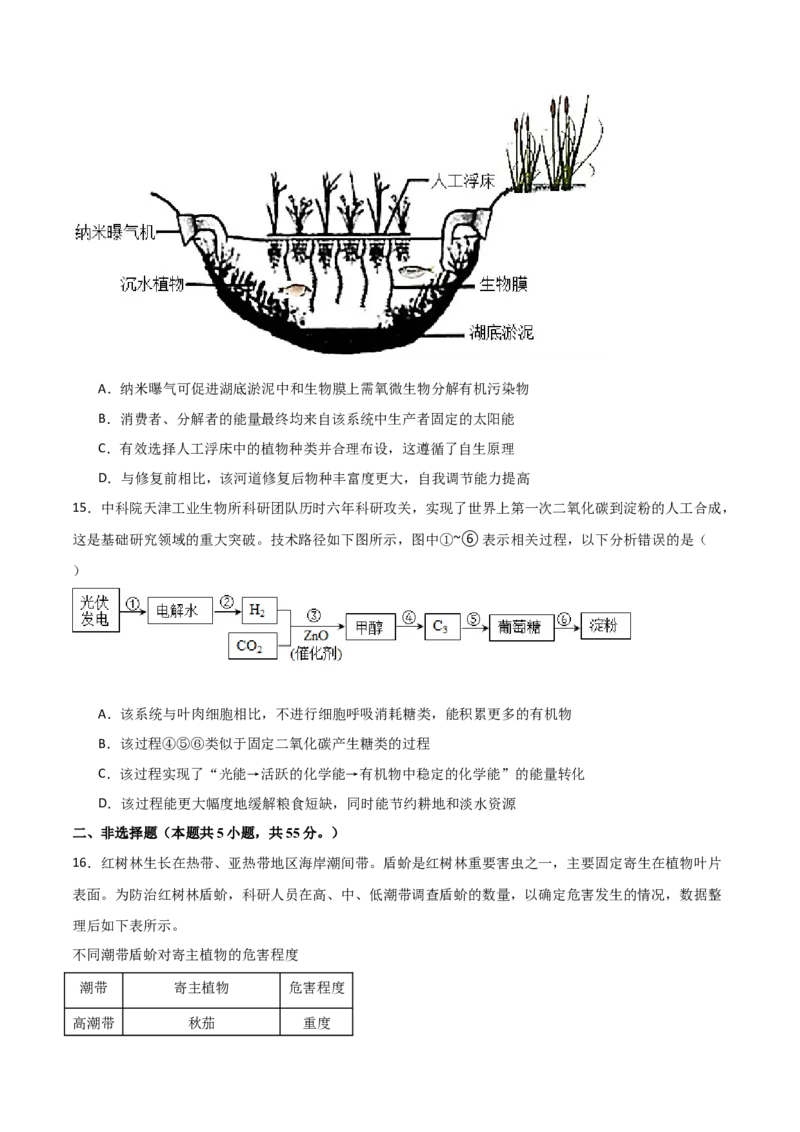单元检测卷09生物与环境（原卷版）_新高考复习资料_2024年新高考复习资料_一轮复习资料_完2024年高考生物一轮复习考点通关卷（新高考）_单元检测卷09生物与环境