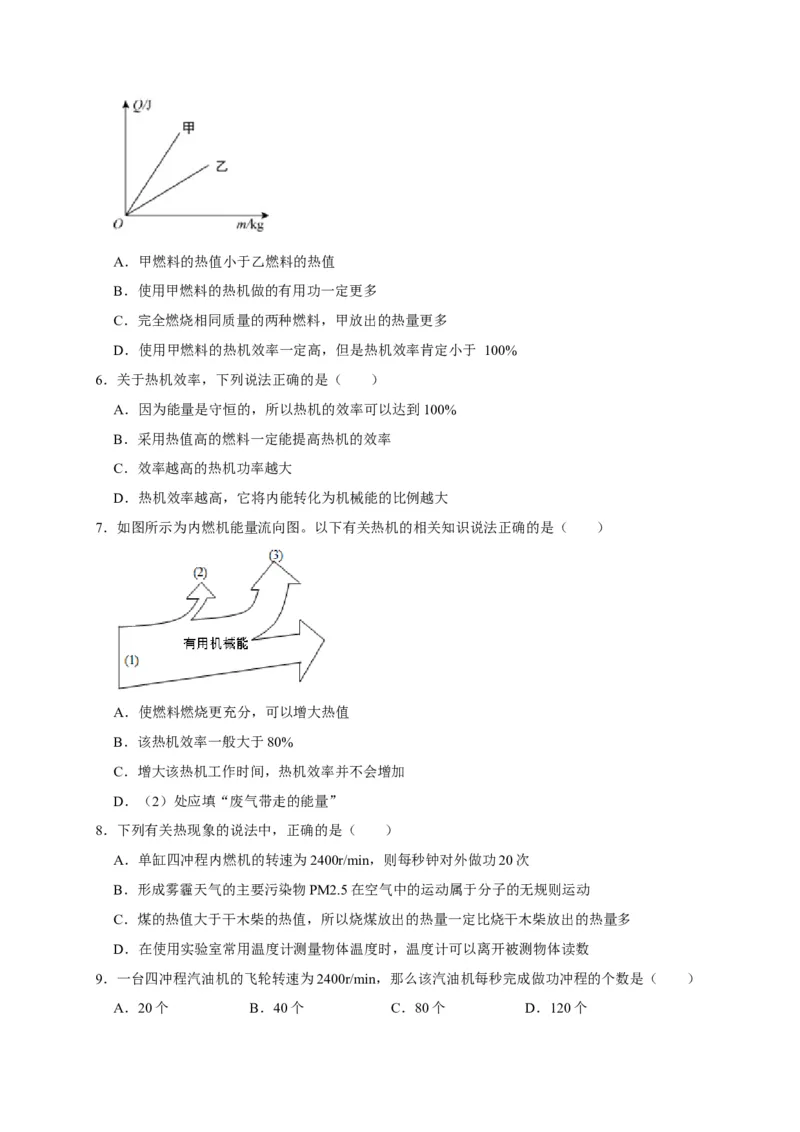 14.2热机的效率（原卷版）_初物_人教版初中物理初二三同步讲义习题练习八九年级电子资料word素材_20250116_181533_A017&mdash;&mdash;人教版初中物理初二三教案讲义专项练习八九年级电子版word资料