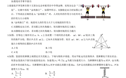 2026届福建泉州市高中毕业班质量检测（一）物理试题（含答案）_2024-2026高三（6-6月题库）_2026年03月高三试卷_260315福建省泉州市2026届高中毕业班模拟考试（一）（全科）