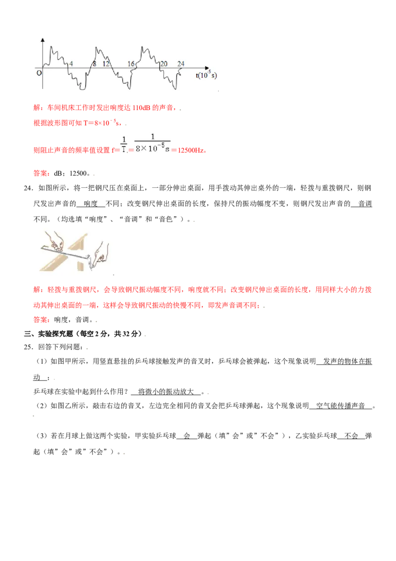 第二章声现象（提分卷）（解析版）_初中全科电子版试卷练习试题_物理_8年级上册物理试题_人教版物理八年级上单元试卷（054份）_单元试卷第1套12份