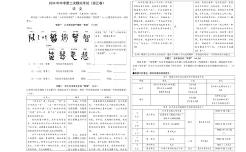 语文（浙江卷）（考试版A3）_初中全科电子版试卷练习试题_语文_赠送：2024中考模拟题_二模_语文（浙江卷）-：2024年中考第二次模拟考试