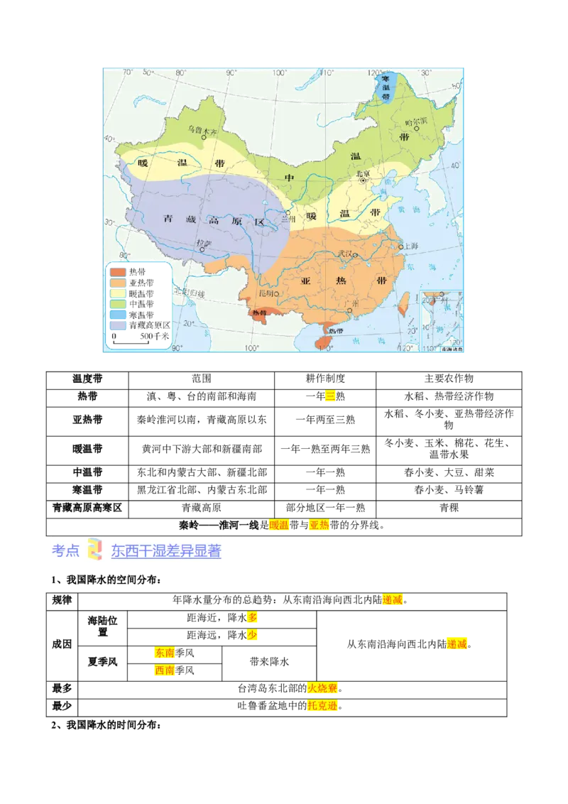 第二章中国的自然环境难度分层&middot;单元卷2022-2023学年八年级地理上册（人教版）（解析版）_初中全科电子版试卷练习试题_地理_人教地理8上试题试卷_第1套单元测试