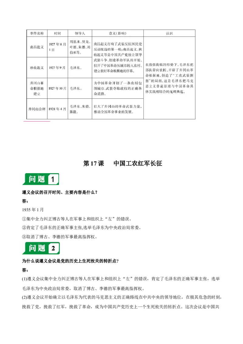 第五单元从国共合作到国共对立-必背问答题人教部编版八年级上册历史总复习_初中全科电子版试卷练习试题_历史_历史人教版8上试卷_部编人教版历史8年级上必备问答题08份