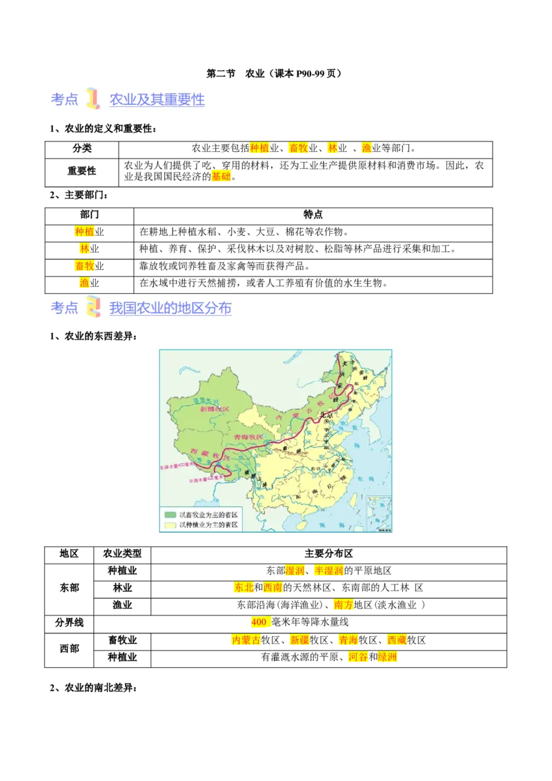 第四章中国的经济发展（考点梳理卷）难度分层2022-2023学年八年级地理上册（人教版）（解析版）_初中全科电子版试卷练习试题_地理_人教地理8上试题试卷_第1套单元测试
